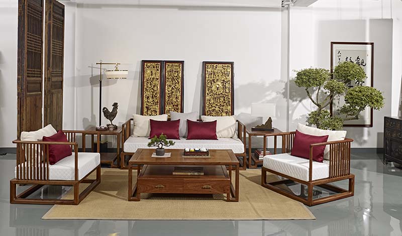 新中式客厅沙发,新中式沙发,沙发组合,协艺家具,广东家具厂